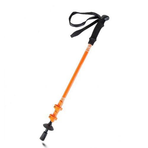  NLDSZ-Y Hiking Poles Ultralight Hiking (Aluminum Alloy, 3-Section Retractable, EVA Sweat-Free Handle, Tungsten Alloy Tip, Lock, Outdoor Activities) Orange