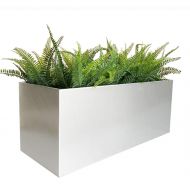 NMN Products Madeira Rectangle Planter - 30 X 12 X 12 - Brushed Metal Finish