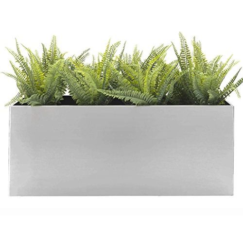  NMN Products Madeira Rectangle Planter - 30 X 12 X 12 - Brushed Metal Finish