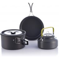 N/N Camping Cookware, Nonstick, Lightweight Pots, Pans with Mesh Set Bag for Backpacking, Hiking, Picnic