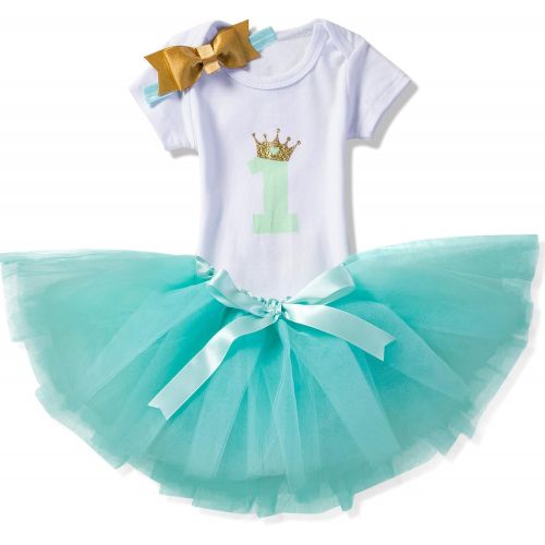  [아마존 핫딜] [아마존핫딜]NNJXD Girl Newborn 1st Birthday 3 Pcs Outfits Romper+Tutu Dress+Headband