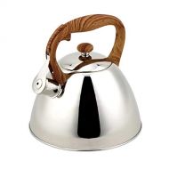 NNR Kettle Stainless Steel Kettle Whistle Silver Kettle With Wood Grain Handle Loudly Large capacity Teapot For Stove (3 L,101.1OZ) Warm gift