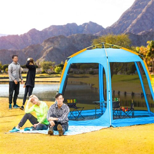  NOBLJX 6 Persons Screen Tent, Gauze Net Instant Pop Up Cabin, Portable Waterproof Windproof UV Resistant Rain Double Layered Automatic Outdoor Camping Tents