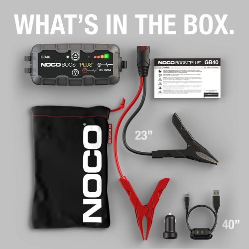  NOCO Boost Plus GB40 1000 Amp 12-Volt UltraSafe Portable Lithium Car Battery Jump Starter Pack For Up To 6-Liter Gasoline And 3-Liter Diesel Engines