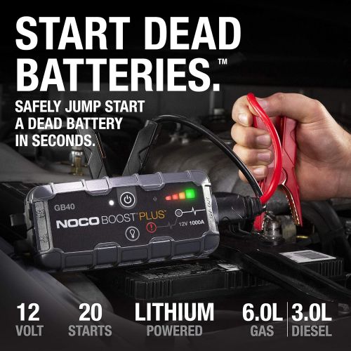  NOCO Boost Plus GB40 1000 Amp 12-Volt UltraSafe Portable Lithium Car Battery Jump Starter Pack For Up To 6-Liter Gasoline And 3-Liter Diesel Engines