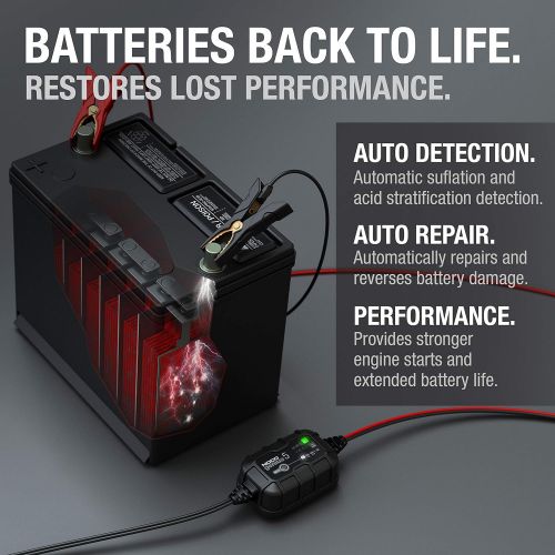  NOCO GENIUS5, 5-Amp Fully-Automatic Smart Charger, 6V And 12V Battery Charger, Battery Maintainer, And Battery Desulfator With Temperature Compensation