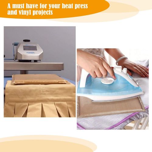  Heat Press Pillow NODDWAY Heat Transfer Pillow Set with 4PCS Non-Stick Teflon Pressing Pillow, 2PCS Teflon Sheet for Heat Press Printing and Vinyl Projects