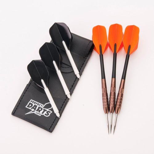  PerfectDarts 28g NODOR ADONIS BRONZE DARTS SET, 6 RAW100 TOUGH FLIGHTS, 6 STEMS, PD CASE