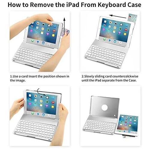  [아마존베스트]NOKBABO iPad Keyboard Case for iPad Pro 9.7 Inch, New 2018 iPad, 2017 iPad, iPad Air 1 and 2 Bluetooth Keyboard with 130° Smart Folio Hard Back Cover, Ultra Slim, Auto Wake and Sleep - Ros