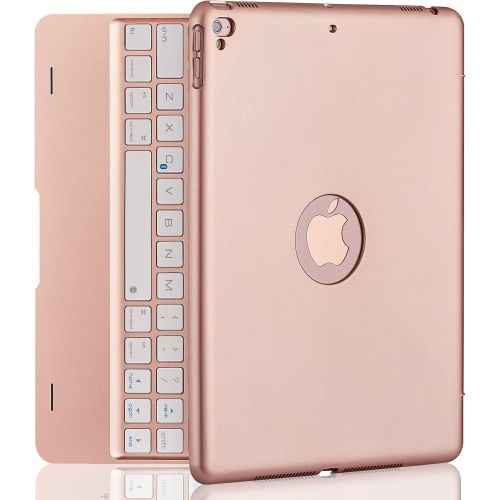  [아마존베스트]NOKBABO iPad Keyboard Case for iPad Pro 9.7 Inch, New 2018 iPad, 2017 iPad, iPad Air 1 and 2 Bluetooth Keyboard with 130° Smart Folio Hard Back Cover, Ultra Slim, Auto Wake and Sleep - Ros