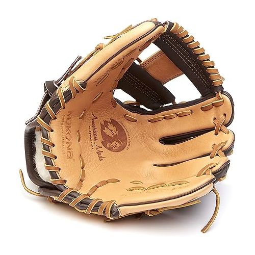  NOKONA S-100I Handcrafted Alpha Baseball and Softball Glove - I-Web for Infield and Outfield Positions, Youth Age 10 and Under 10.5 Inch Mitt, Made in The USA