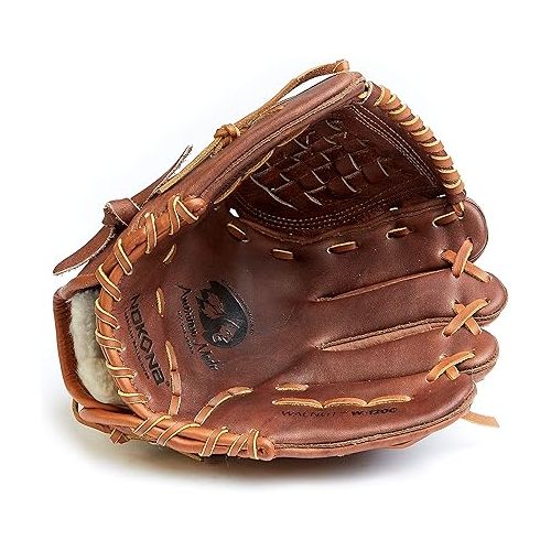  Nokona W-1200C Handcrafted Walnut Baseball, Softball, and Fastpitch Glove - Closed Web for Infield and Outfield Positions, Adult 12 Inch Mitt, Made in The USA