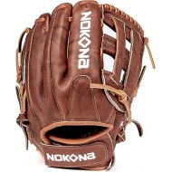 NOKONA W-V1200H Handcrafted Walnut Fastpitch Baseball Glove - H-Web for Infield and Outfield Positions, Adult 12 Inch Mitt, Made in The USA