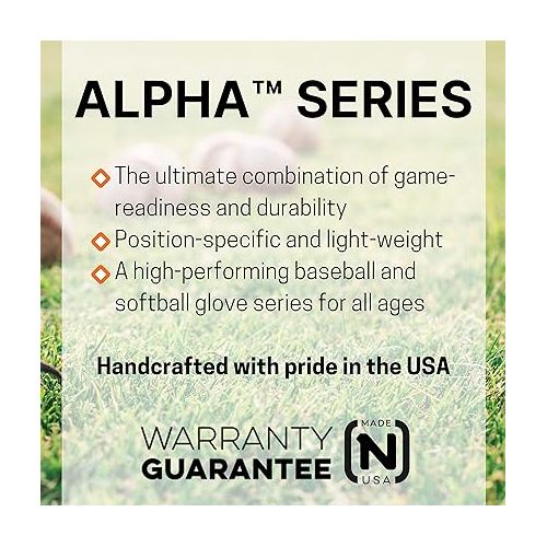  Nokona S-200M Handcrafted Alpha Baseball Glove - Modified Trap for Infield and Outfield Positions, Youth Age 14 and Under 11.25 Inch Mitt, Made in The USA