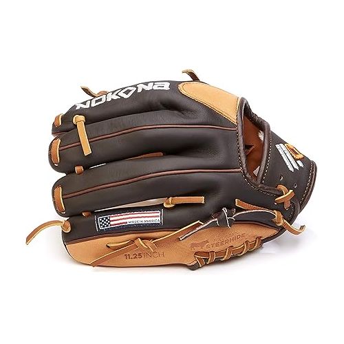  Nokona S-200M Handcrafted Alpha Baseball Glove - Modified Trap for Infield and Outfield Positions, Youth Age 14 and Under 11.25 Inch Mitt, Made in The USA