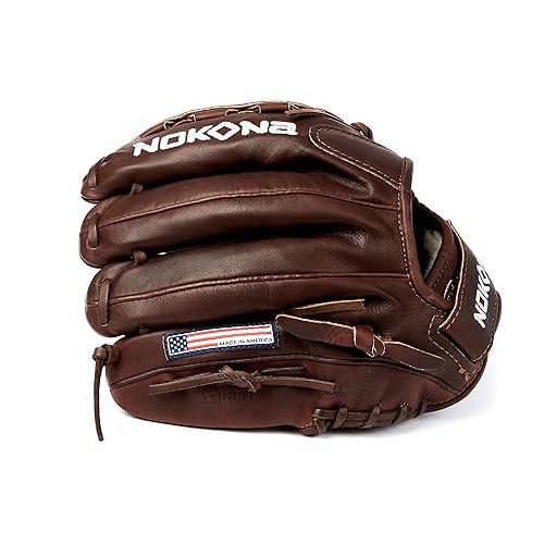  Nokona X2-V1250C Handcrafted X2 Elite Baseball and Softball Glove - Closed Web for Infield and Outfield Positions, Adult 12.5 Inch Mitt, Made in The USA