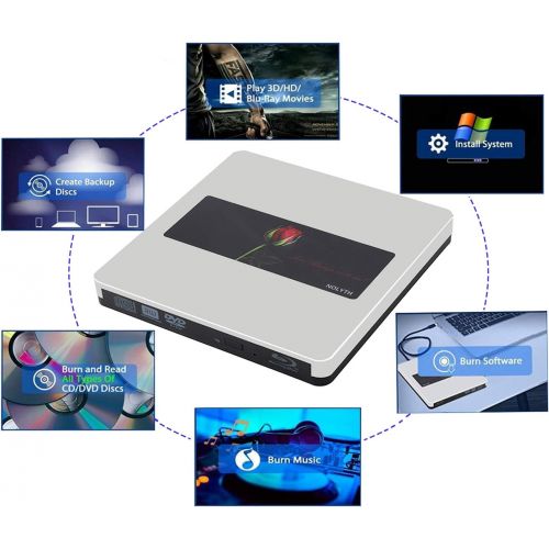  [아마존 핫딜] [아마존핫딜]NOLYTH Blu-Ray Drive USB C External Blu Ray Drive Burner Player for MacBook Pro/Air/Mac/Laptop/Windows10/3D