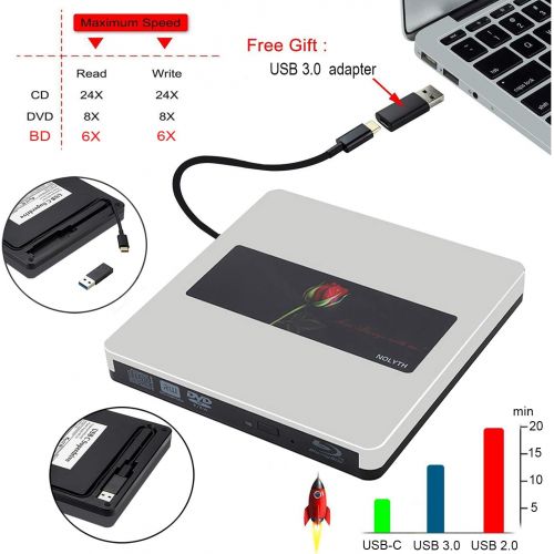  [아마존 핫딜] [아마존핫딜]NOLYTH Blu-Ray Drive USB C External Blu Ray Drive Burner Player for MacBook Pro/Air/Mac/Laptop/Windows10/3D