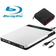 [아마존 핫딜] [아마존핫딜]NOLYTH External Bluray Drive 5-in-1 External Blu Ray Drive USB3.0 Bluray Drive Player Burner for Laptop/MacBook/Windows10/PC with SD TF Card Reader/2 USB3.0 Hub/BD-ROM/R/RE