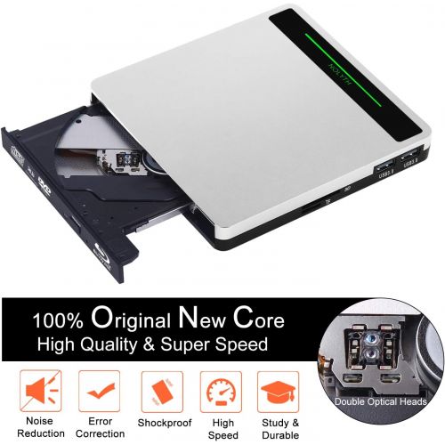  [아마존 핫딜] [아마존핫딜]NOLYTH External Bluray Drive 5-in-1 External Blu Ray Drive USB3.0 Bluray Drive Player Burner for Laptop/MacBook/Windows10/PC with SD TF Card Reader/2 USB3.0 Hub/BD-ROM/R/RE