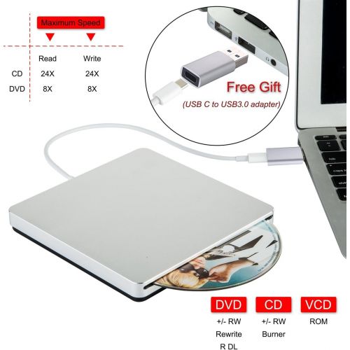  [아마존 핫딜] NOLYTH External DVD Drive USB C Slot-in External CD Drive Player Burner for Laptop/Macbook Air/Pro/Mac/Windows made with Alumium Alloy supported DVD±RW/CD±RW