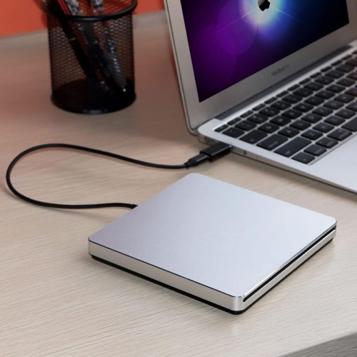  NOLYTH External DVD Drive USB 3.0 Portable DVD Burner CD/DVD+/-RW Drive Player Writer Reader USB-C SuperDrive for Laptop Mac Apple MacBook Windows PC Computer