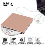 External DVD CD Drive USB3.0 NOLYTH USB C DVD CD Superdrive DVD/CD+/-RW Burner Writer Drive Compatible with Mac/Macbook Pro Air/Laptop/Windows10(Rose Gold)