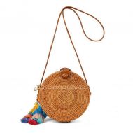 NOMIMAS Summer Circle Rattan Bag Round Natural Woven Beach Straw Bag Women Fashion Boho Small Bali Messenger Tote