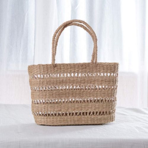  NOMIMAS Woven Basket Handmade Straw Bag Women Beach Picnic Travel Hollow Out Handbags Holiday Bohemian Rattan Bag