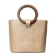 NOMIMAS Women Bohemian Bali Handbag Summer Handmade Wood Top Tote Rattan Straw Beach Crossbody Shoulder Bags