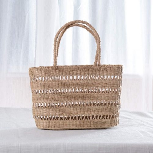  NOMIMAS Simple Handmade Braided Straw Bag Women Holiday Beach Handbags Ladies Rattan Travel Woven Bohemian Bags