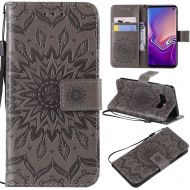 NOMO Galaxy S10 E Case,Samsung S10 E Wallet Case,Galaxy S10 E Flip Case PU Leather Emboss Mandala Sun Flower Folio Magnetic Kickstand Cover with Card Slots for Samsung Galaxy S10 E