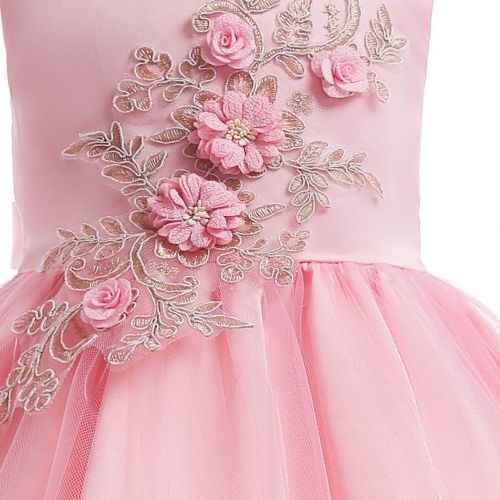  NOMSOCR Kids Lace Embroidery Costume Dress Girl Princess Pageant Party Tutu Dresses