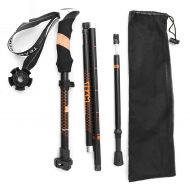 NOMSOCR Collapsible Folding Trekking Poles, Aluminium Telescopic Lightweight Climbing Hiking Poles Adjustable Ultralight Walking Sticks for Travel Climbing Backpacking