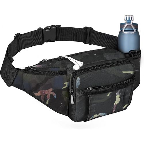  NOOLA Fanny Pack Large Waist Bag Pack for Men Women Hip Bum Bag With Water Bottle Holder Adjustable Strap Suitable For Outdoors Workout Traveling Hiking Cycling Dog Walking (Floral