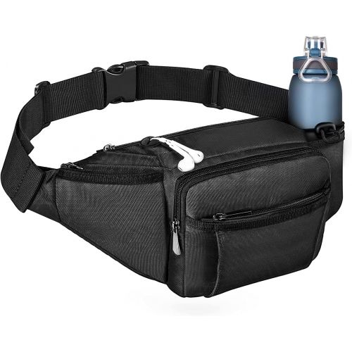  NOOLA Fanny Pack Large Waist Bag Pack for Men Women Hip Bum Bag With Water Bottle Holder Adjustable Strap Suitable For Outdoors Workout Traveling Hiking Cycling Dog Walking Black