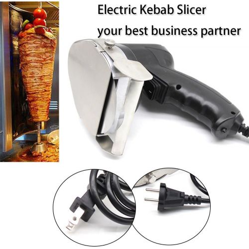  NOPTEG Commercial Electric Shawarma Doner Kebab Knife, Doner Kebab Knife, Gyro Cutter Kebab Slicer, Sliced Meat Gyros Knife (Round Blade)