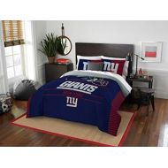 Northwest Enterprises New York Giants - 3 Piece FULL / QUEEN SIZE Printed Comforter & Shams - Entire Set Includes: 1 Full / Queen Comforter (86 x 86) & 2 Pillow Shams - NFL Football Bedding Bedroom Acce