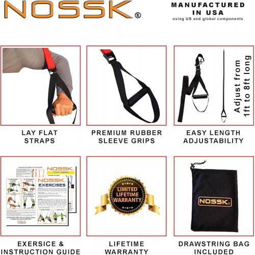  NOSSK TWIN PRO Bodyweight Fitness Strap Trainer (Black)