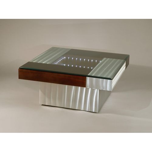  NOVA of California Nova Lighting Square Infinity Cocktail Table in Root Beer, Brushed Aluminum