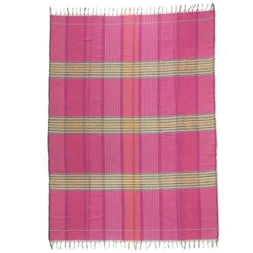  NOVICA Decorative Pink Horizon Cotton Tablecloth