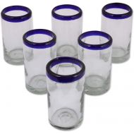 [아마존 핫딜] NOVICA 67166Cobalt Juice Glass, Set of 6, 4.3 H x 2.6 Diam, Blue