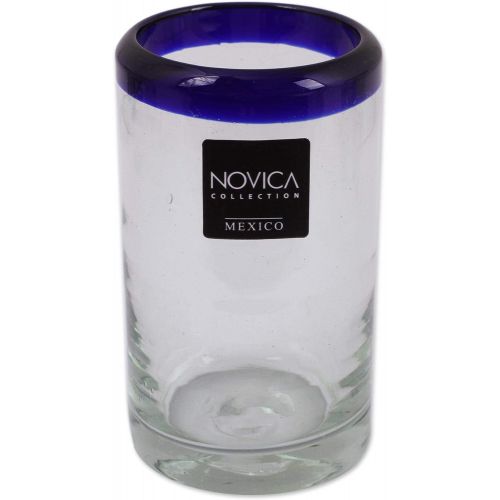  [아마존 핫딜] NOVICA 67166Cobalt Juice Glass, Set of 6, 4.3 H x 2.6 Diam, Blue