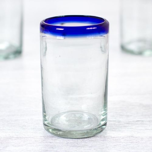  [아마존 핫딜] NOVICA 67166Cobalt Juice Glass, Set of 6, 4.3 H x 2.6 Diam, Blue