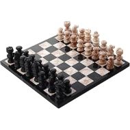 NOVICA Decorative Marble Chess Sets, Black, Glorious Battle