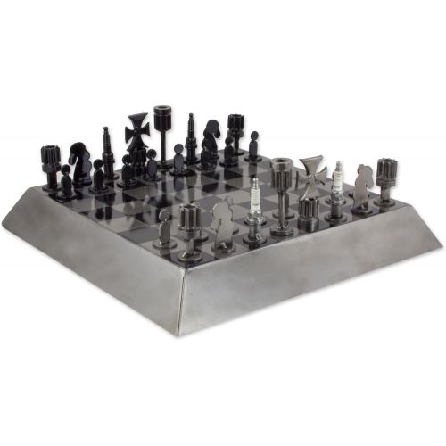  NOVICA Decorative Metal Recycling Challenge Auto Part Chess Set