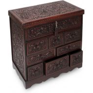 NOVICA Mohena Wood and Leather Jewelry Box, Travel Chest