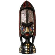 NOVICA 171651 Shower of Blessings Ghanaian Wood Mask