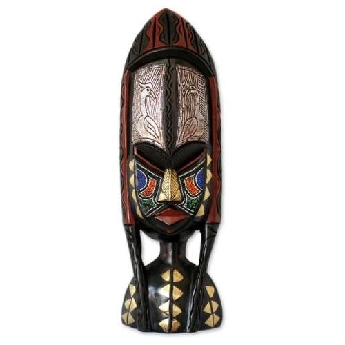  NOVICA 171651 Shower of Blessings Ghanaian Wood Mask