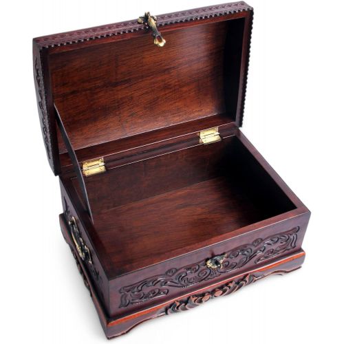  NOVICA Tooled Colonial Mystique Mohena Wood and Leather Jewelry Box